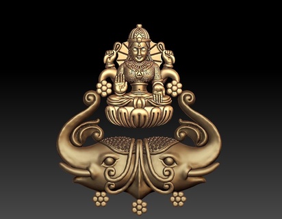 lakshmi elephant pendent mahalakshmi vaishnavi padmavati chanchala kamalika indira shree nandika rujula samruddhi sarashvathi amman lakshmi-nagash nagash lord-lakshmi 3d print model - Mito3D
