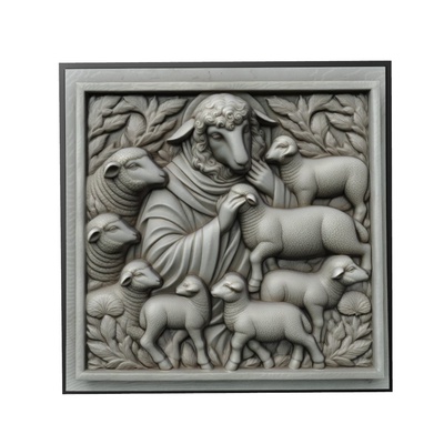 agneau animal soulagement art animaux yeggi mito3d buste google pendentifs médaillon relief wall mur 3d print model - Mito3D