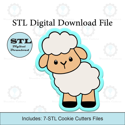 lamb cookie cutters stl file easter 3d print model - Mito3D