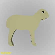 agneau silhouette de la chaîne clé bijoux les moutons un trousseau clés gadget facile rapide animal 3d print model - Mito3D