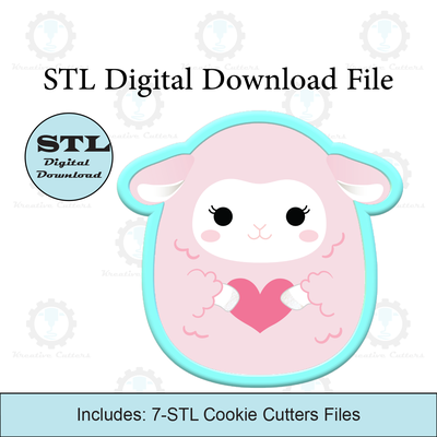 lamb squish cookie cutter stl file easter cutters 3d print model - Mito3D