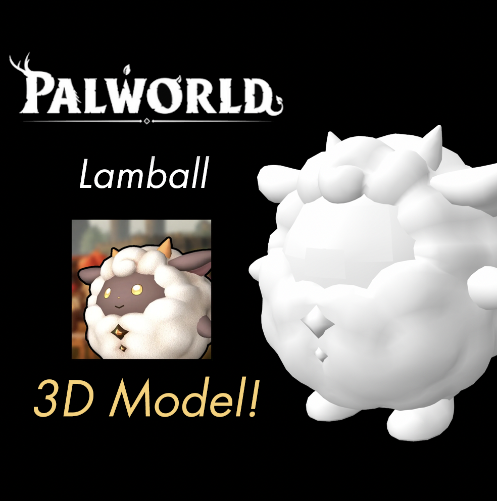 lamball 3d model - palworld pal world game pokemon xbox 3D print model - Mito3D