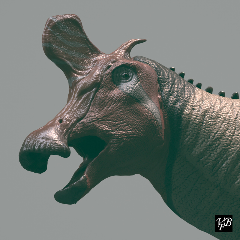 lambéosaurus Lambei statue 3d impression paléoart dinosaures mammifères animaux nature 3D print model - Mito3D