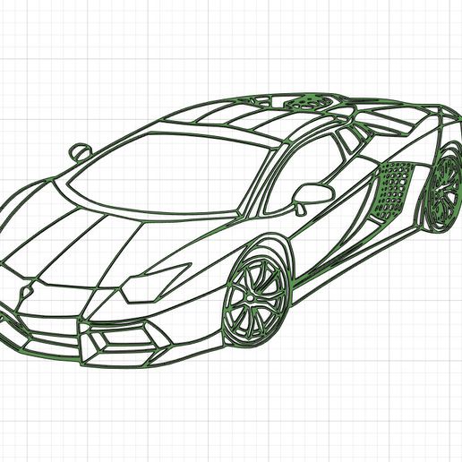 Lamborghini 2d 3D print model - Mito3D