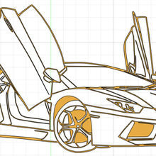 Lamborghini 2d 3d print model - Mito3D