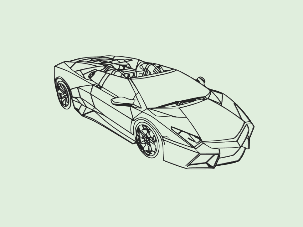 lamborghini 2d juego coche vehiculo lambo huracán ferrari bugatti porsche gt3 gt gt2 panamera 3D print model - Mito3D