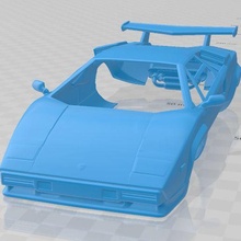 Lamborghini Countach 5000 1985 yazdırılabilir vücut araba oyun yuva ölçülü Tamiya rc miniz hobi mikro 3d print model - Mito3D
