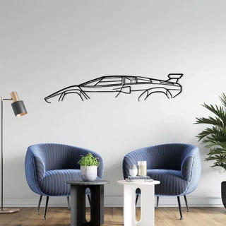 Lamborghini Countach silhouette voitures art course sports voiture courses mur 3d print model - Mito3D
