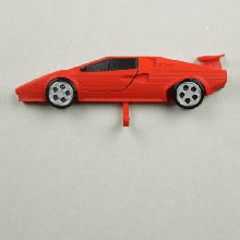 Lamborghini clé cintre print in place mécanisme gadget crochet Countach art jouet mur 3d print model - Mito3D