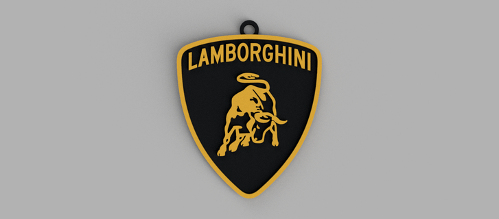 lamborghini logo auto llave anillo colgante pendiente arete 3d print model - Mito3D