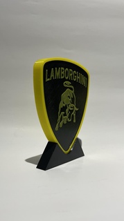 Lamborghini işaret ışıltılı logo afiş Led ışık süs dekorasyon 3d print model - Mito3D