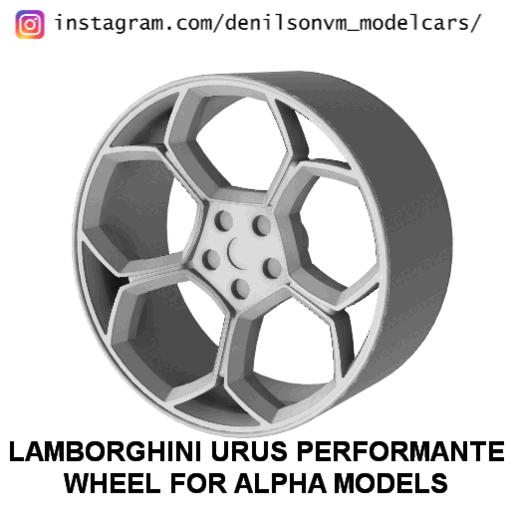 lamborghini urus performante wheel alpha models 1 24 scale Various 1/24 custom 3D print model - Mito3D