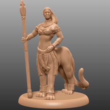 lamia lion variant - tabletop miniature game beauty cat centaur criticale role dnd dungeons dragons elegant fantasy feline female gaming gloomhaven mini pathfinder rpg spear warhammer weapon woman toy 3d print model - Mito3D