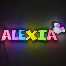 lamp alexia name lighting gamtetag gamer tag decoration 3d print model - Mito3D