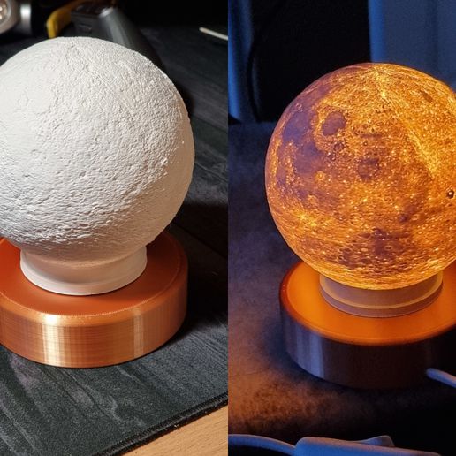 luminária base litofano lanterna luz ficar pé suporte decoração 3D print model - Mito3D