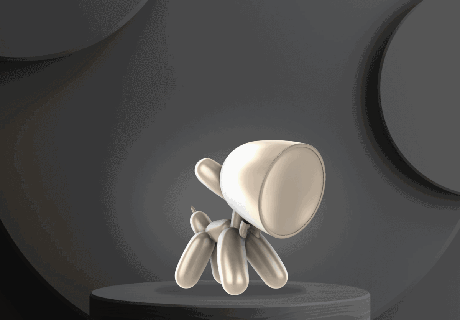 lamp dog balloon home decor decoration furniture animal flora flowers nature fauna 3d print model - Mito3D