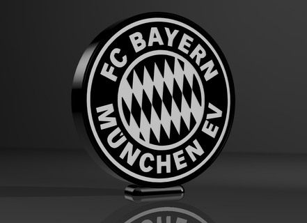 lampe fc Bayern nchen ev munchen football ballon Balle sport cadre Nom brillant leds Maewenn éclairage signe 3d print model - Mito3D