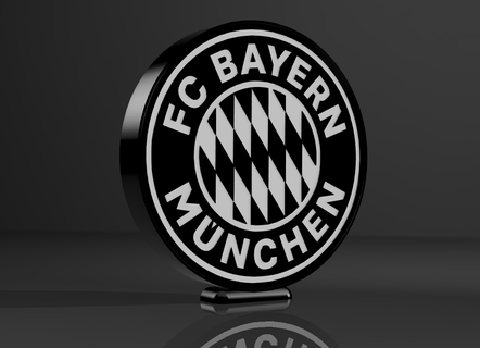 lampe fc Bayern nchen ev football ballon Balle sport cadre Nom brillant leds Maewenn éclairage signe 3d print model - Mito3D