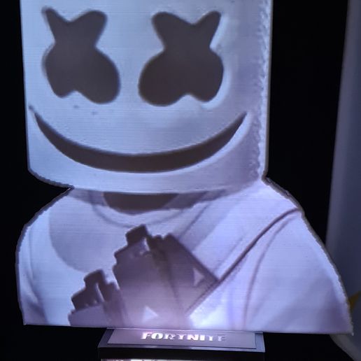 lampe litho Marshmello fortnite 3D print model - Mito3D