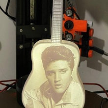 lámpara litofanía guitarra Rey Elvis Presley Arte litografía 3d print model - Mito3D