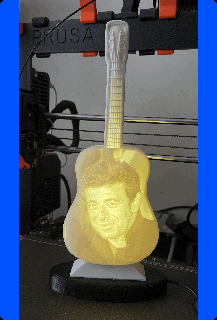 lampada litofania chitarra patrick bruel litografia guidato 3d print model - Mito3D
