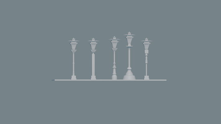 lampe publier 3d modèle ancien historique éclairage public imprimable conception architecture urbain nostalgie décoration extérieur lanterne rétro rue meubles paysage impression 3d print model - Mito3D