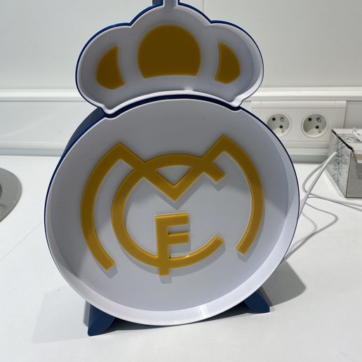 lámpara real Madrid noche ligero LED caja fútbol regalo deporte 3D print model - Mito3D