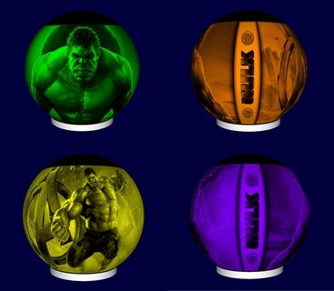 luminária esfera litofania hulk luz leds vingadores 3d print model - Mito3D
