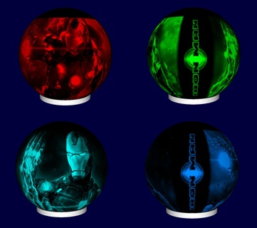 lampada sfera litofania ferro uomo versione 2 notte luce led Vendicatori 3d print model - Mito3D