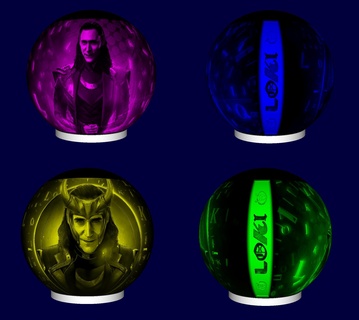 lampe sphère lithophanie Loki nuit lumière leds vengeurs 3d print model - Mito3D