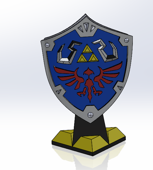 lampara de escudo collegamento juego zelda gioco ocarina princesa design 3d impresi n llavero guidato decoracion base 3D print model - Mito3D