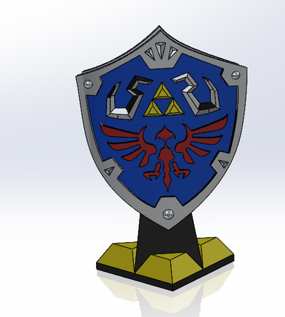 lampara escudo enlace juego zelda ocarina princesa diseno 3d impresi n llavero led decoracion base 3d print model - Mito3D