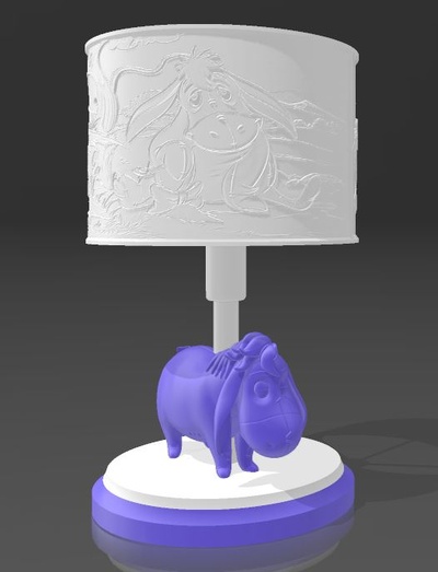 lampe eyore zuhause haus litho disney lithophanie dessin anim walt winnie bärenjunges 3d print model - Mito3D