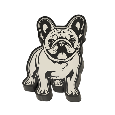 lampe box boite lumineuse bulldog bouledogue home lightbox light led dog chien animaux 3d print model - Mito3D