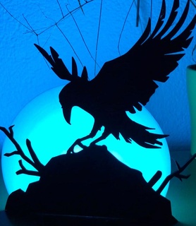 lampe corbeau crow lamp 3d print model - Mito3D
