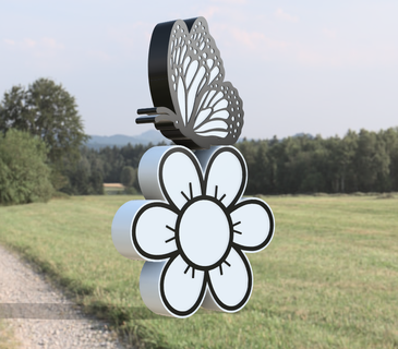 lampe papillon v1 insecte vol oiseau fleur cadre prenom lumineux leds Maewenn éclairage Nom signe 3d print model - Mito3D