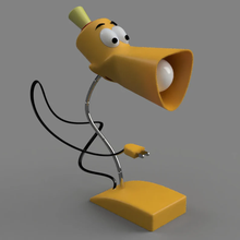 Lampen mutig Toaster Karikatur Lampe glücklich Spielzeug Kunst Real einfach drucken 3d print model - Mito3D