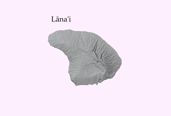 lanai topographic model - 3d printer cnc stl file hawaii wall art geography 3d print model - Mito3D