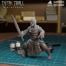 lancelot - pre-supported game dnd minature minis mini dungeons dragons 32mm tytantroll miniatures patreon fantasy 3d print model - Mito3D
