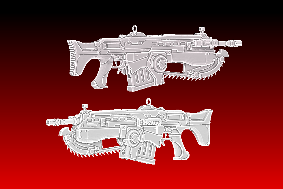 lancier 3d modèle engrenages of guerre 1 12 jeu machine pistolet agression fusil lmg smg tireur d'élite figure gi joe classifié 3D print model - Mito3D