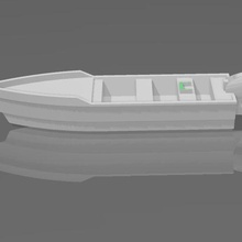 lancha 1 motore barco 3d print model - Mito3D