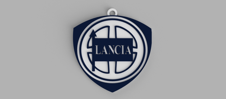 lancia logo auto key ring - pendant earring 3d print model - Mito3D