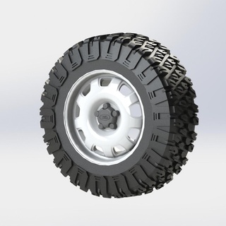 land rover 5093 style wheels 34 tire axial l663 new defender crawler scale traxxas range lr129100 rims rc car wheel 1 10 18 autocheck 3d print model - Mito3D