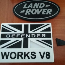 land rover works v8 badge art signs logos 3d print model - Mito3D