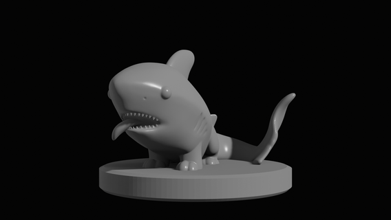 terre requin Jeu éclaireur dnd ttrpg fantaisie requin terre requin requin chiot animal figure jouet 3d print model - Mito3D