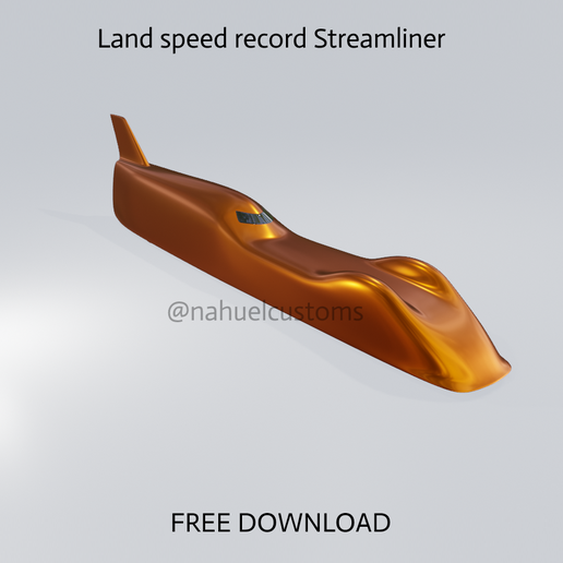 land speed record streamliner model kit car bonneville hot rod diecast custom wheels 3D print model - Mito3D