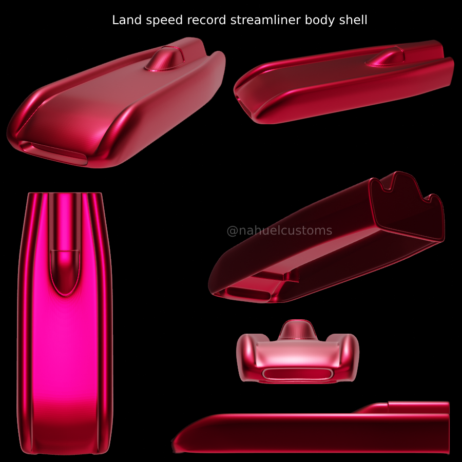 terra Rapidez registro Streamliner corpo Concha jogos diecast rc r c fenda modelo personalizadas quente Cajado Bonneville sal plano 3D print model - Mito3D