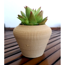 Landy vase rayé 9 plante conception nature sol collection bois lumière 3d print model - Mito3D