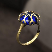 lantern ring jewelry shine sapphire gold white light lights 3d print model - Mito3D