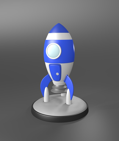 lapicero o portalapiz aspecto de cohete adorno animado contenedor 3d print model - Mito3D